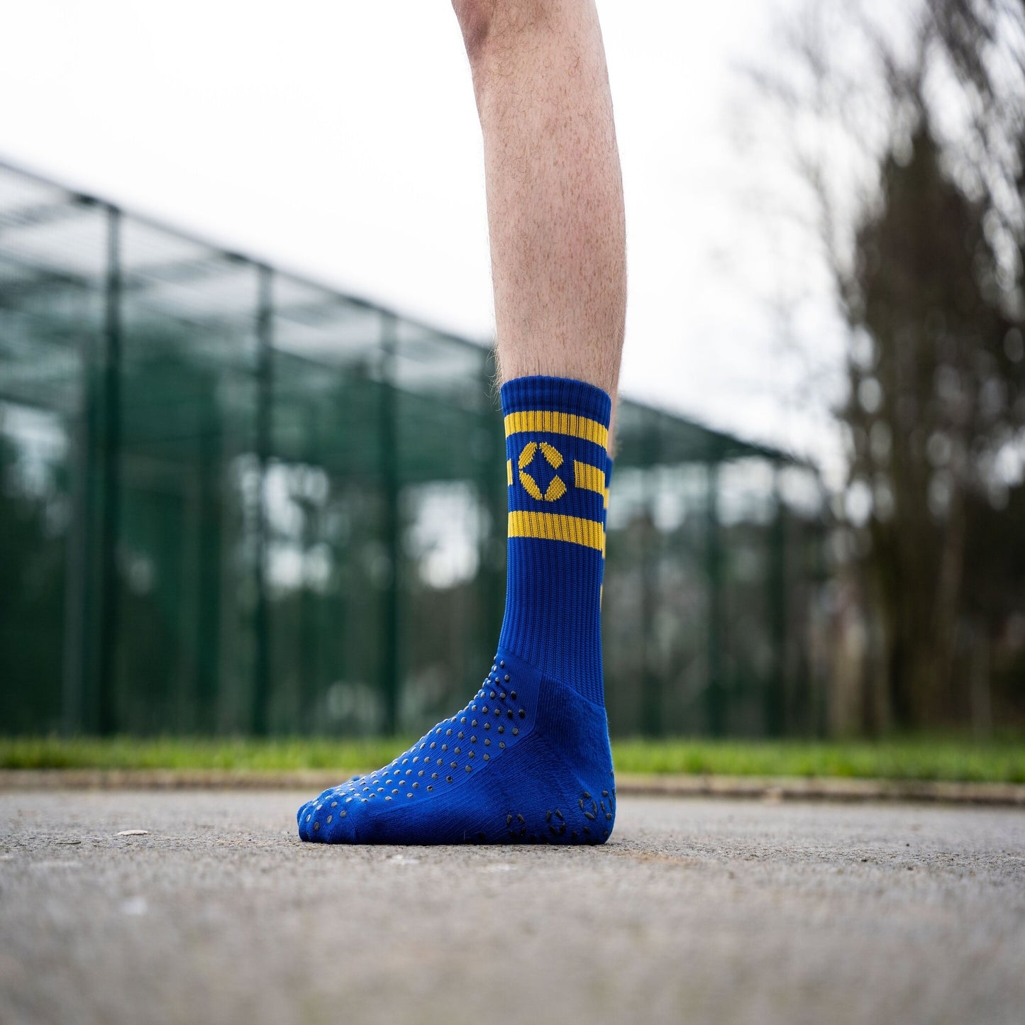 360 Degree Grip Socks - Blue and Yellow