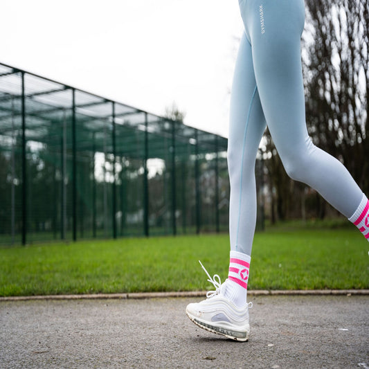 360 Degree Grip Socks - Pink and White