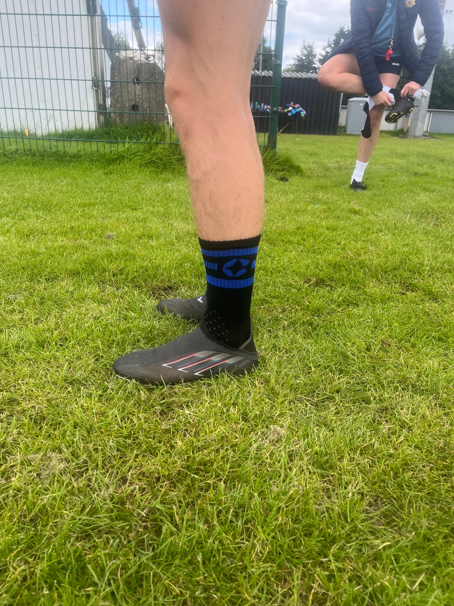 Black and Blue 360 Degree Grip socks