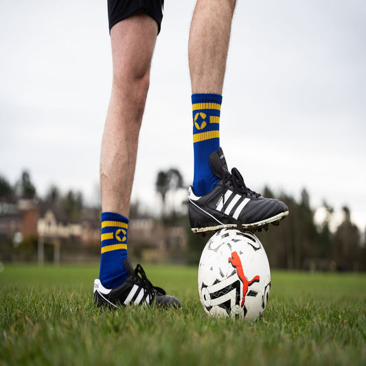 360 Degree Grip Socks - Blue and Yellow