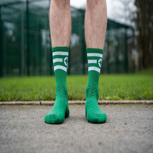 360 Degree Grip Socks - Green and White